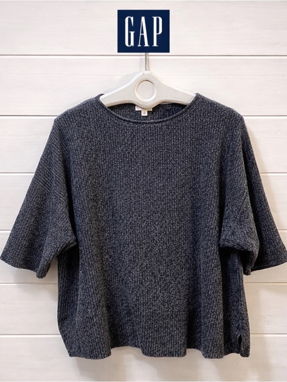 GAP Navy Knit Short Sleeve Sweater M/L